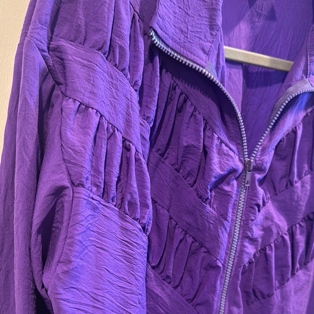 Teddi Purple Bomber Jacket with Fringe Details - Picture 2 of 5